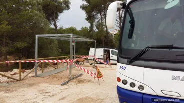 Obras de la nueva parada de bus de la Granadella
