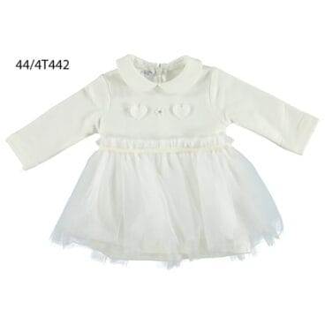 vestido falda tul rojo y crema-Pequemimos