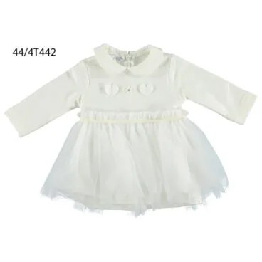 vestido falda tul rojo y crema-Pequemimos