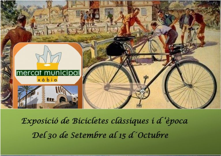 Exposición de bicicletas antiguas en el Mercat