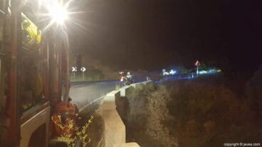 Lugar del accidente en la carretera de las Planas