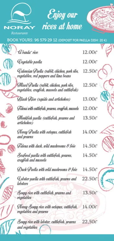 Arroces RESTAURANTE NORAY ENG