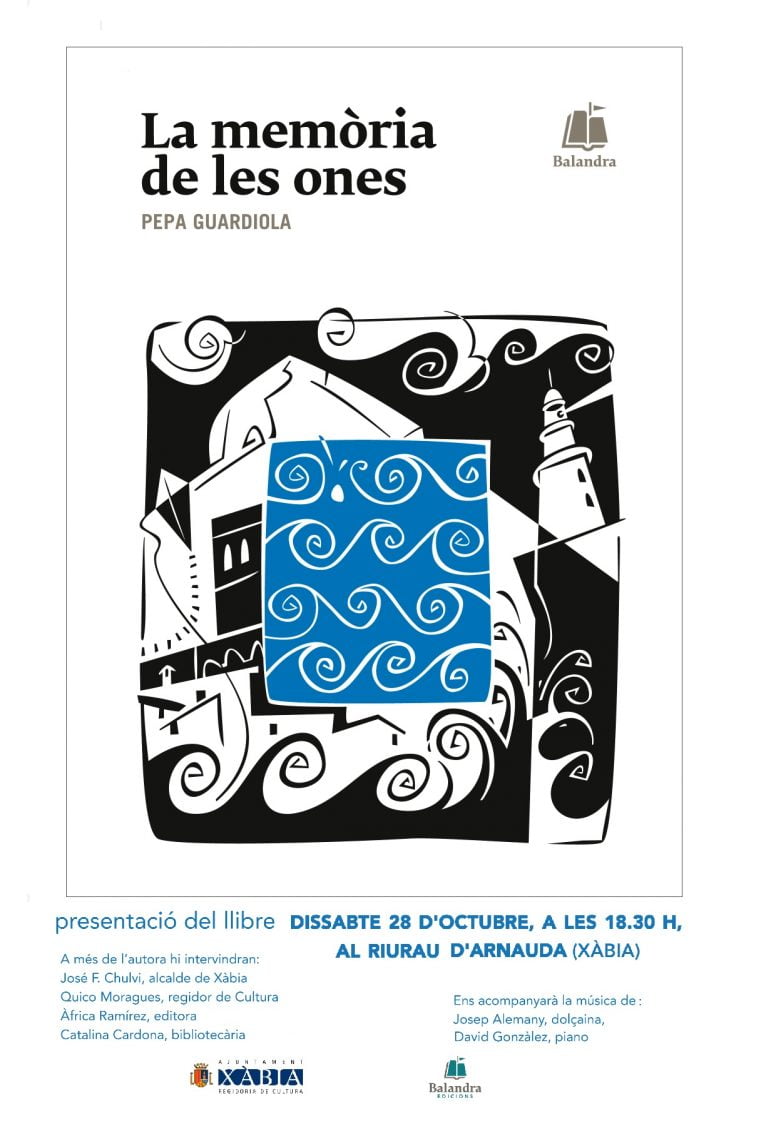 Cartel del libro de Pepa Guardiola, Les memòries de les ones
