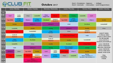 Horario Octubre 2017 Club F!T