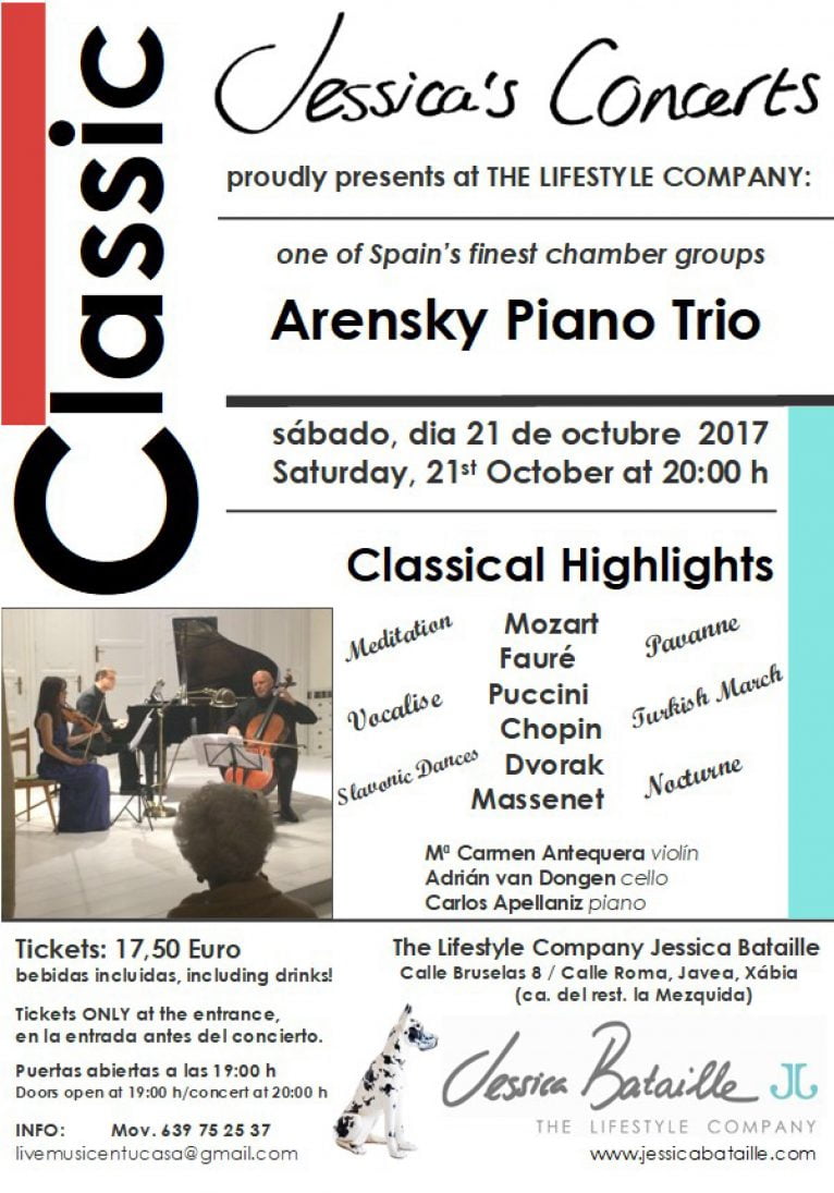 Jessica's Concerts 2017-10-21 Arensky Pianotrio Poster
