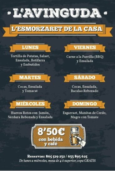 Almuerzos Bar L’Avinguda