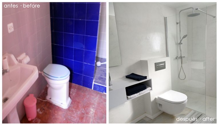 Baño antes y después Estudio Decor-Integral Homes. Arquitectura y Construcción