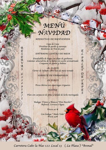 Menú de Navidad 2017 El Palet de Tapes
