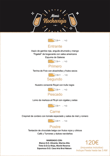 Menú de Nochevieja 2017 Parador de Jávea