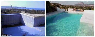 Piscina antes y después Estudio Decor-Integral Homes. Arquitectura y Construcción