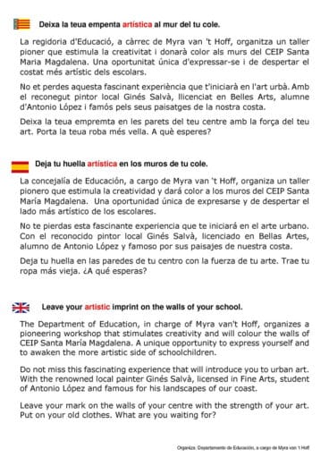 Actividad durante el puente