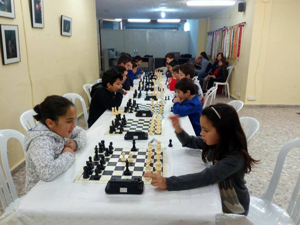 Durante el torneo de Ajedrez