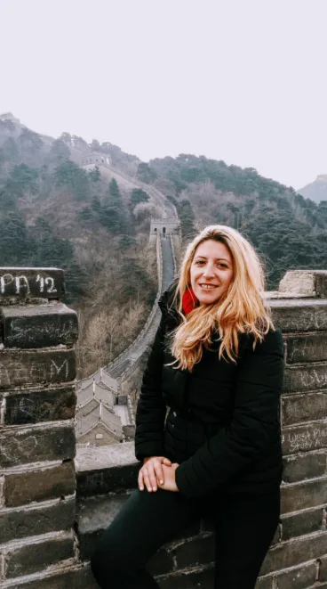 En la gran muralla china, Pekín.