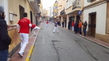 Momento de la partida de pilota perxa de Benitatxell
