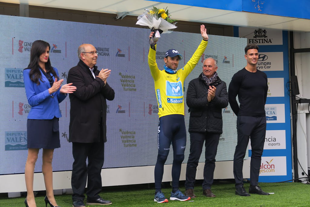 Alejandro Valverde de amarillo en Calpe