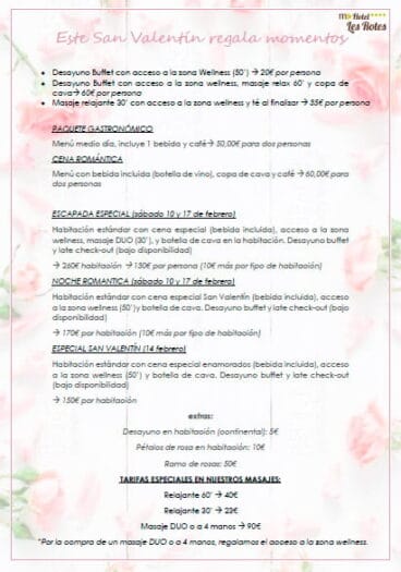 Paquetes San Valentín Hotel Les Rotes