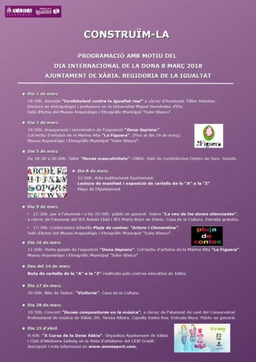 Programación actividades Día de la Mujer