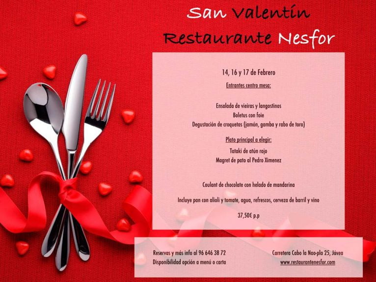 Menú de San Valentín en Restaurante Nesfor