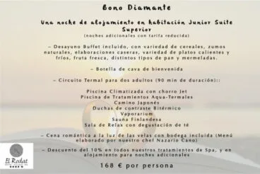 San valentín  Hotel El Rodat Bono Diamante