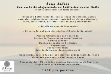 San valentín  Hotel El Rodat Bono Zafiro
