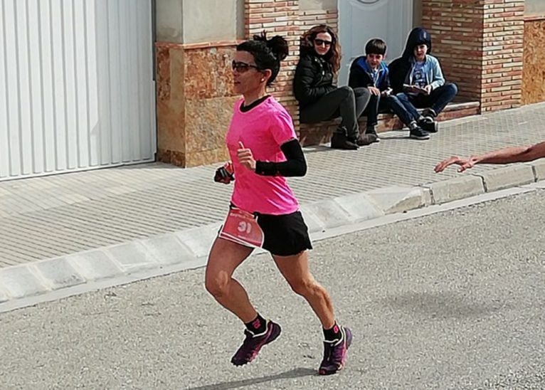Araceli Seguí durante la carrera