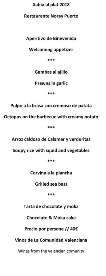 Xabia al plat marzo Restaurante Noray