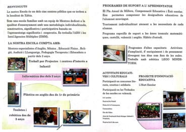 Folleto informativo del centro Trenc d’Alba