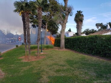 Incendio en una parcela de Xàbia