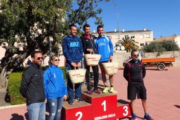 Podio masculino en la Cursa Solidaria de La Xara