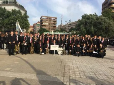 Banda Música de Xàbia en el acto del Mestalla