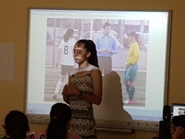 Gema Soliveres en la charla del Vicente Tena