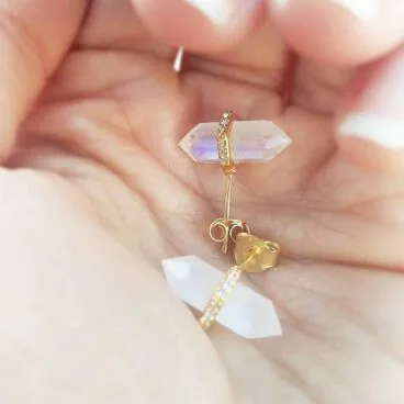 Pendientes barra blanca QVILAT