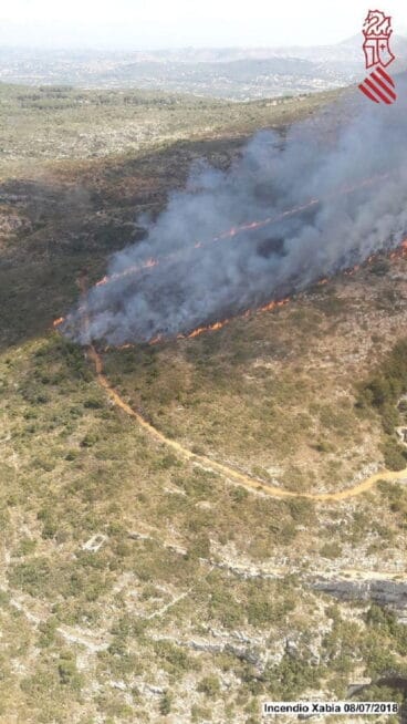 Incendio en el Parque Natural del Montgó