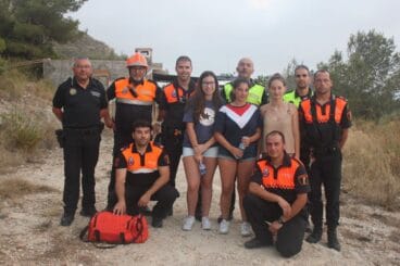 Personal que participó en los simulacros de rescate en Benitatxell