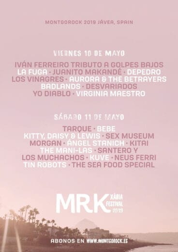Cartel de artistas del Montgorock por días