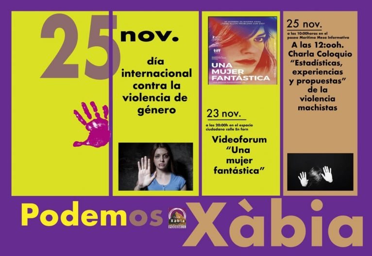 Actos de Podem Xàbia para conmemorar el 25 de noviembre