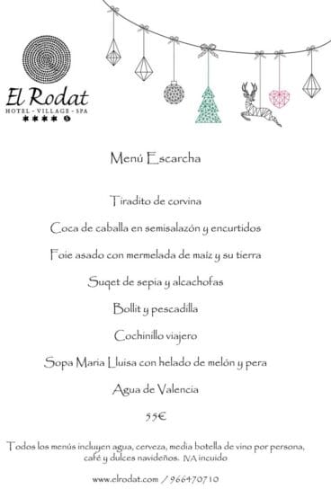 Menú empresa 2018 El Rodat