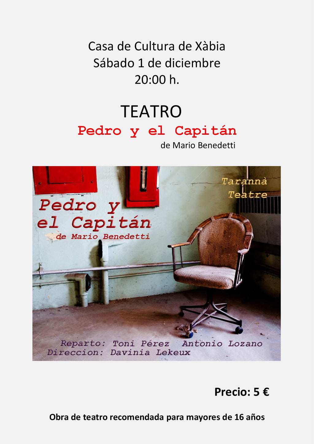 Obra de Teatro, ‘Pedro y el capitán’