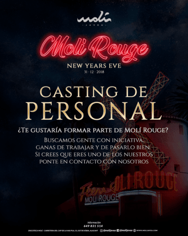 Casting Nochevieja Molí  Jávea