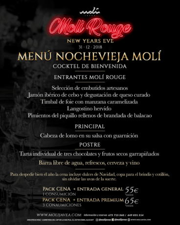 Dinner Show Nochevieja Molí Javea