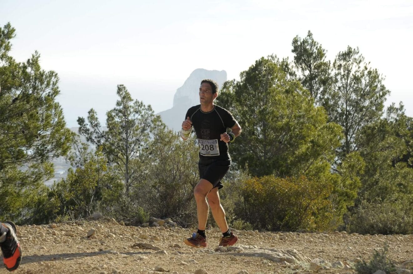 Javi durante la media maratón