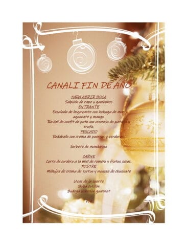 Menú fin de Año en Restaurante Canali