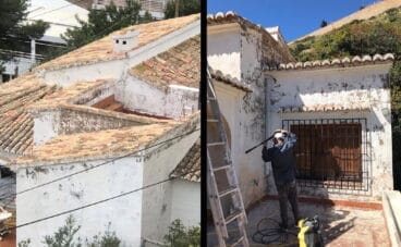 Antes y después del exterior de un chalet – Pinturas Juanvi Ortolà