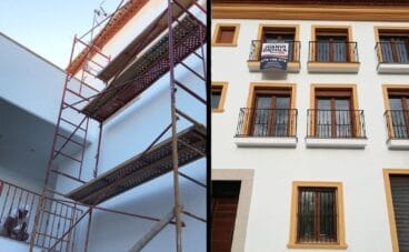 Antes y después de la pintura de una finca – Pinturas Juanvi Ortolà