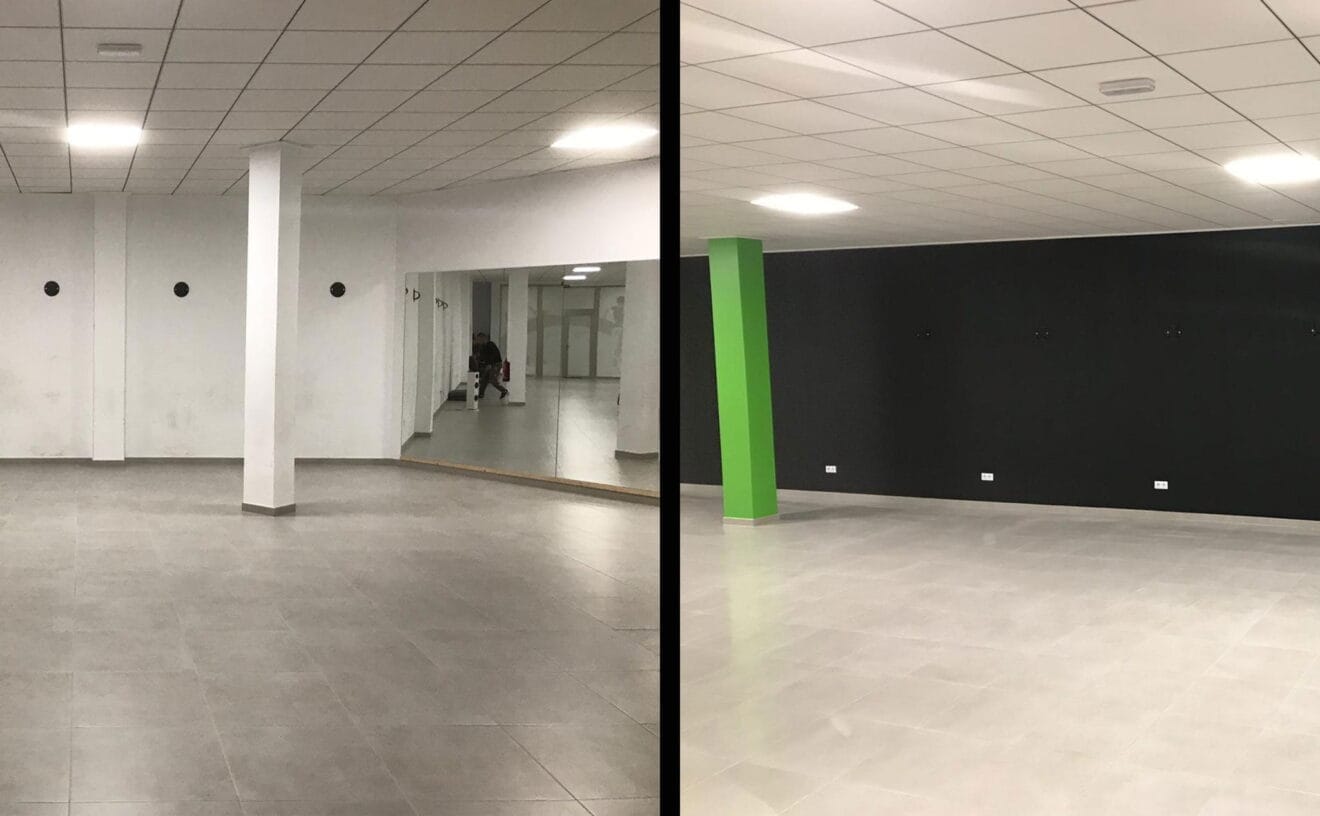 Desarrollo y puesta en marcha de las instalaciones de un gimnasio - Pinturas Juanvi Ortolà