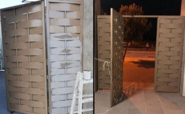 Antes y después de la pintura de una puerta – Pinturas Juanvi Ortolà