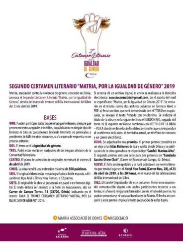 Bases del concurso literario de Matria