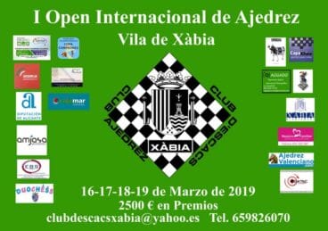 Cartel del torneo de Ajedrez en Xàbia