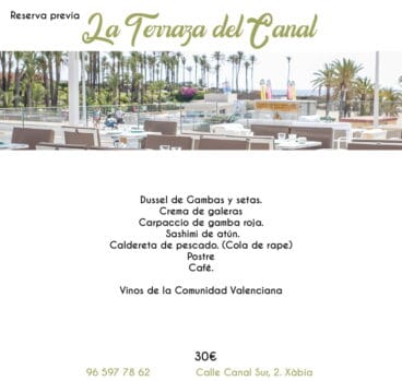 La terraza del canal Menú Xàbia al Plat