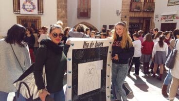 María Ferrer en la concentración del Día de la Mujer
